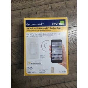 Leviton Decora Smart Switch with HomeKit Technology White or Light Almond DH15S